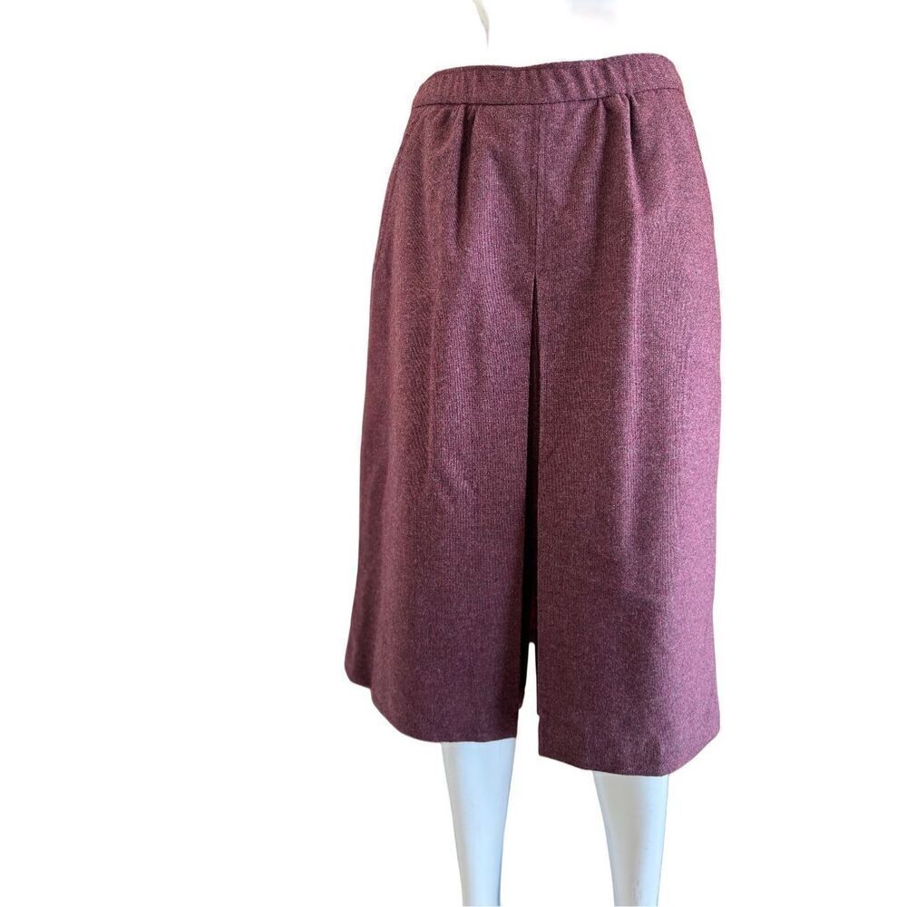 Women’s vintage 70’s midi pleated skirt purple mid century high waisted